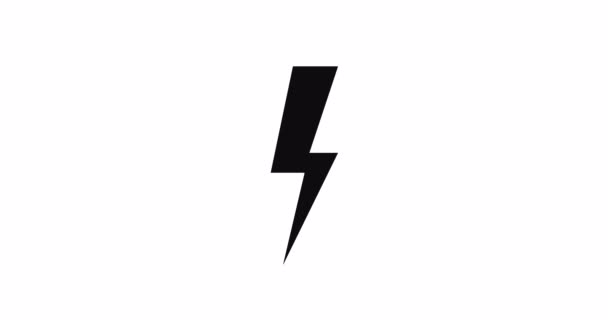Вспышка молнии. Электрический разряд или гнев концепции. 4K анимация с альфа-каналом — стоковое видео