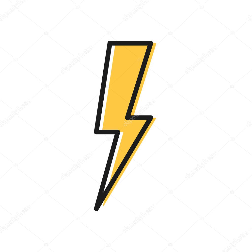 Lightning isolated on white background. Electric discharge or anger concept. Vector illustration