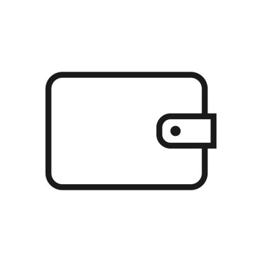 Cüzdan simgesi beyaz arkaplanda izole edildi. Finans ya da ödeme konsepti. Vektör illüstrasyonu