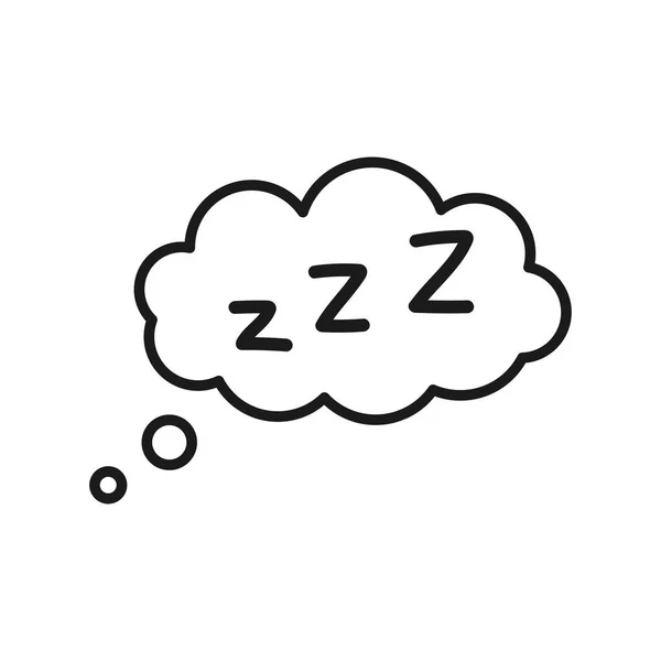 Onde Sommeil Zzz Dessinée Main Dans Nuage Isolé Sur Fond — Image vectorielle