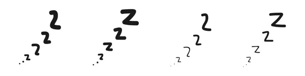Zzz的睡眠波设置 白色背景矢量图上手工画出的睡眠符号 — 图库矢量图片