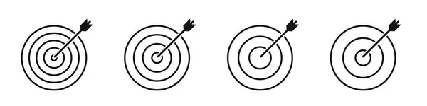 Icons Von Zielscheiben Für Das Bogenschießen Isoliert Auf Weißem Hintergrund — Stockvektor