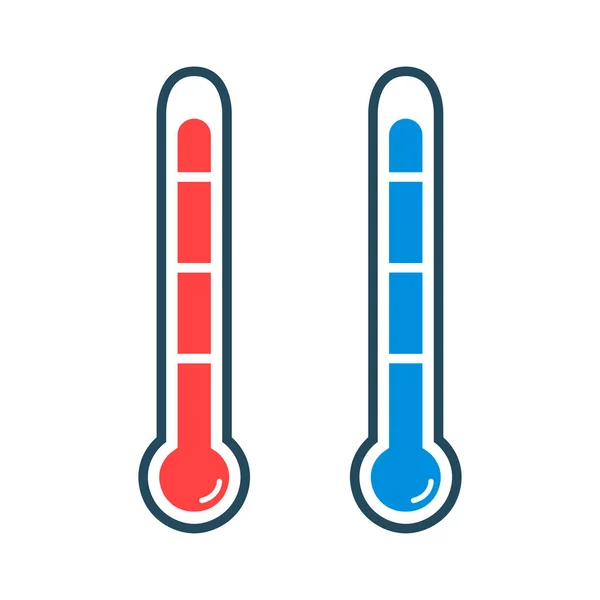 Thermometer Icons Isolated White Background Temperature Measurement Vector Illustration — Stock Vector