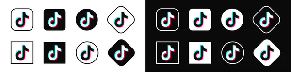 HAISYN, UKRAINE - 30 Mayıs 2021: TikTok simgesi. Sosyal ağ. Vektör illüstrasyonu