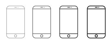 Akıllı telefon motifleri. Smartone hazır. Ön manzara. Vektör illüstrasyonu