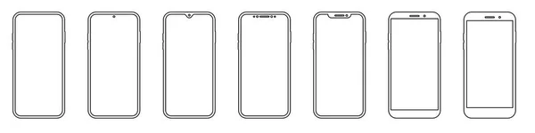 Akıllı telefon motifleri. Smartone hazır. Ön manzara. Vektör illüstrasyonu