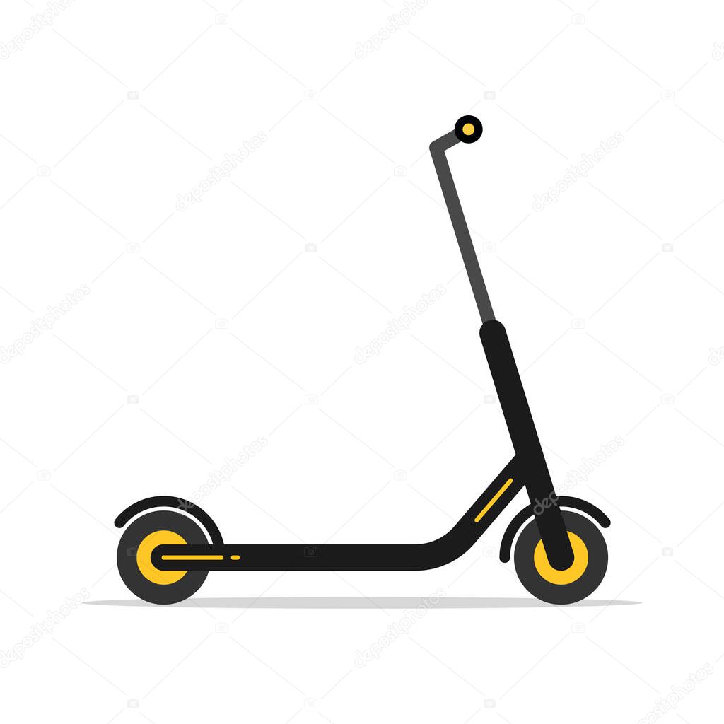 Electric scooter. Kick Scooter. Environmentally friendly means of transport. Flat style. Vector illustration