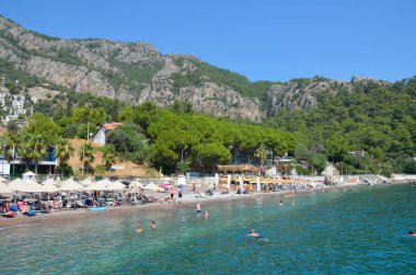 TURUNC, Marmaris, TURKEY - 28 Ağustos 2020: Sahil ve Gezinti