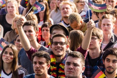 Kiel, Almanya - 21 Haziran 2016: 2016 Kieler Haftası sırasında Kuzey İrlanda Futbol Maçı Kamu Gösterimi - Almanya 