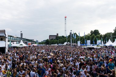 Kiel, Almanya - 26 Haziran 2016: Almanya Futbol Maçı Kamu Gösterimi - Kieler Haftası sırasında Slovakya 