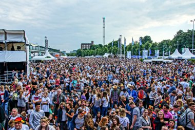 Kiel, Almanya - 26 Haziran 2016: Almanya Futbol Maçı Kamu Gösterimi - Kieler Haftası sırasında Slovakya 
