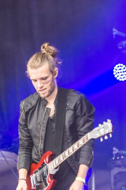 Kiel, Almanya - 24 Haziran 2016: Kieler Haftası 'nda Bando Frida Gold çalıyor