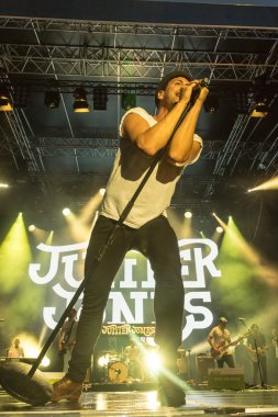 Kiel, Almanya - 24 Haziran 2016: Kieler Haftası 'nda Jüpiter Jones Grubu çalıyor