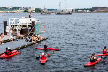 Kiel, Almanya - 23 Haziran 2016: Kieler Woche 2016 'nın Altıncı Günü İzlenimleri 