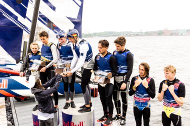 Kiel, Almanya - 29 Mayıs 2016: Red Bull kurtarmanız nesil zafer töreni