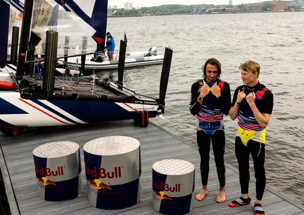 Kiel Allemagne Mai 2016 Cérémonie Victoire Génération Red Bull Foiling — Photo