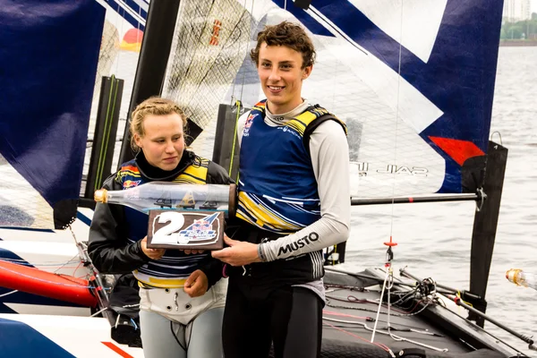 Kiel Allemagne Mai 2016 Cérémonie Victoire Génération Red Bull Foiling — Photo