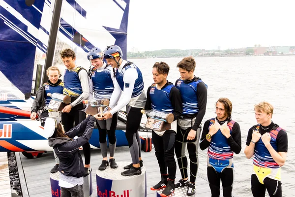 Kiel Allemagne Mai 2016 Cérémonie Victoire Génération Red Bull Foiling — Photo