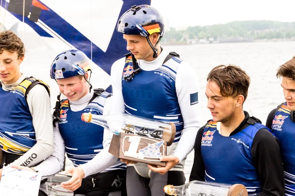 Kiel Allemagne Mai 2016 Cérémonie Victoire Génération Red Bull Foiling — Photo