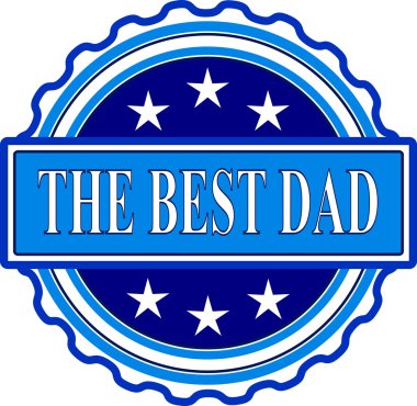 Babalar günü mavi yuvarlak grunge damgası