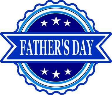 Babalar günü mavi yuvarlak grunge damgası