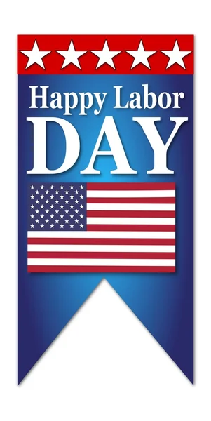 Šťastný den práce, modrá vlajka s hvězdami — Stock fotografie