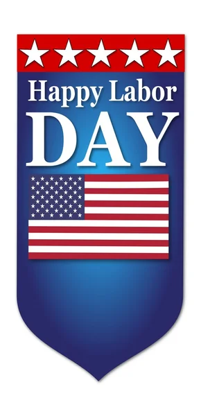 Happy Labor Day, blå flagg med stjärnor — Stockfoto
