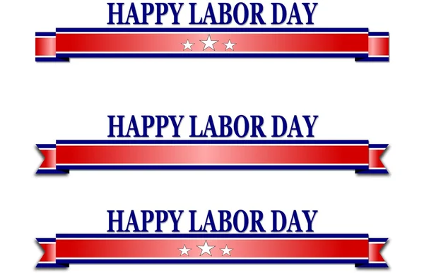 Buon Labor Day, striscione blu con stelle — Foto Stock