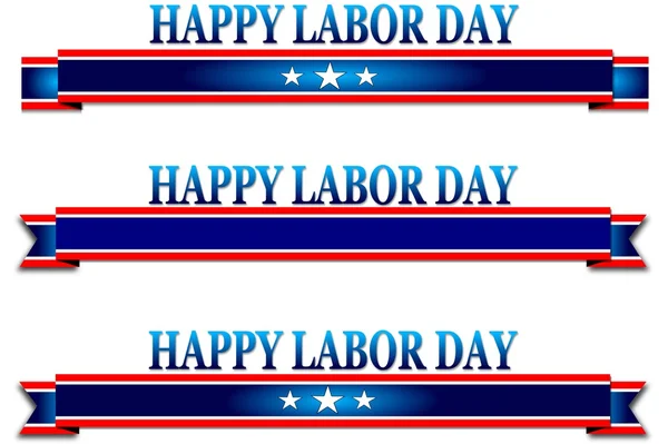 Happy Labor Day, blue banner with stars — Stock Photo, Image