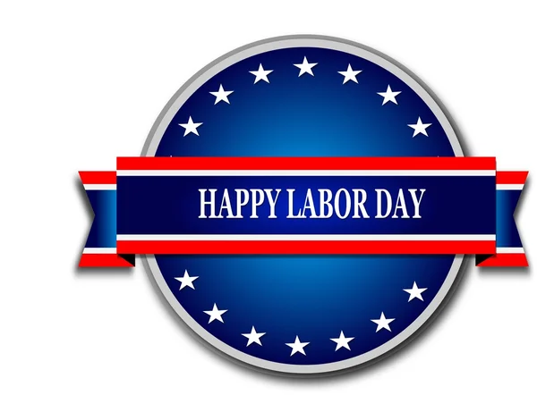 Happy Labor Day, blå runda banner med stjärnor — Stockfoto