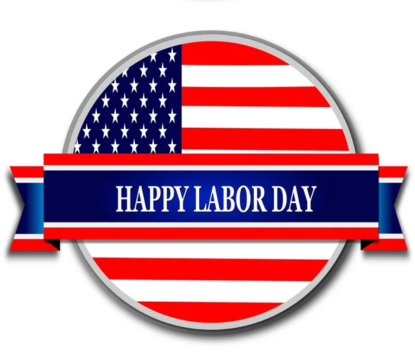 Happy Labor Day, blå runda banner med stjärnor — Stockfoto