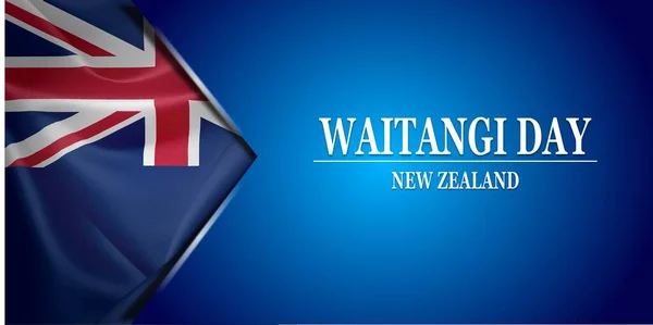 Feliz Día Waitangi Día Nacional Nueva Zelanda Ilustración Adecuado Para —  Fotos de Stock