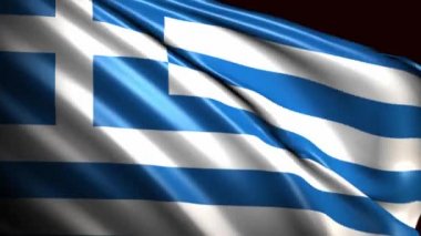 Yunanistan 1080p Full HD 1920X1080 video klibini rüzgarda sallıyor. Ulusal 3d Yunan bayrağı dalgalanıyor.