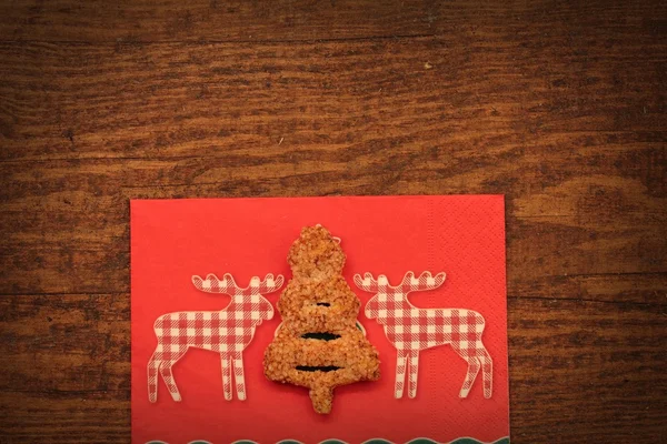 Sfondo di legno di Natale con un albero — Foto Stock