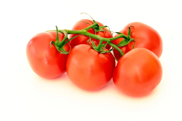 Un montón de tomates frescos. Aislado sobre fondo blanco. Vista superior . — Foto de Stock