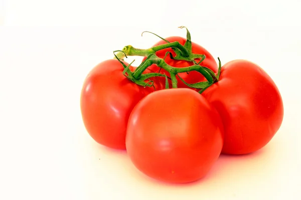 Un montón de tomates frescos. Aislado sobre fondo blanco. Vista superior . — Foto de Stock