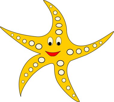 Deniz yıldızı sarı ve kırmızı