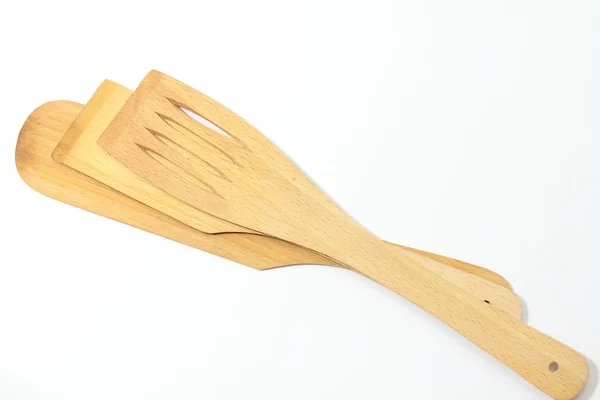 Tahta spatula izole — Stok fotoğraf