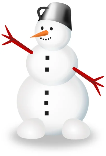 Snowman on white background — Stock Photo, Image