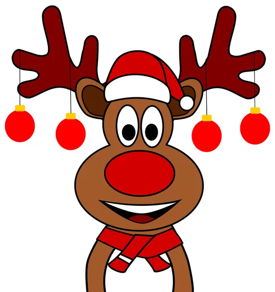 Noel reindeer ile kırmızı burun