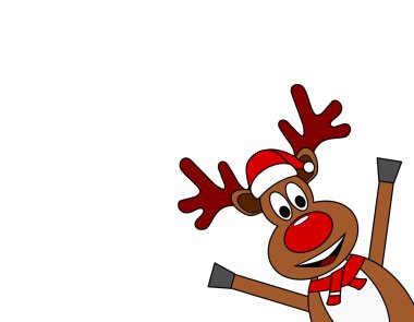 Noel reindeer ile kırmızı burun