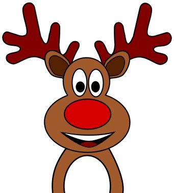 Noel reindeer ile kırmızı burun