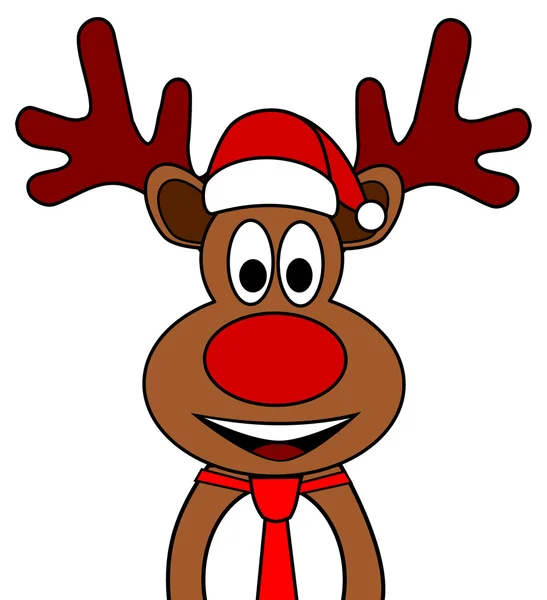 Christmas Reindeer with red nose — Stock Photo, Image