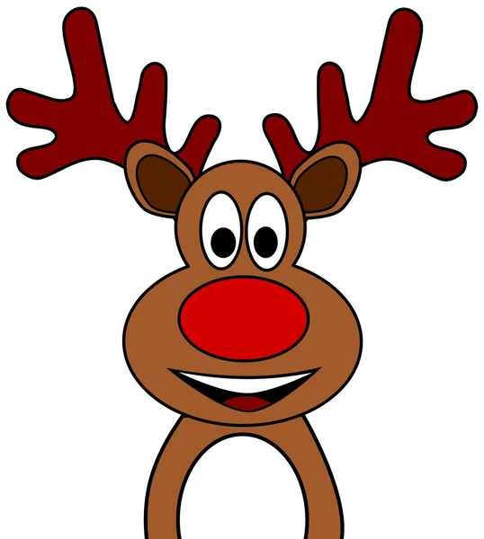 Christmas Reindeer with red nose — Stock Photo, Image