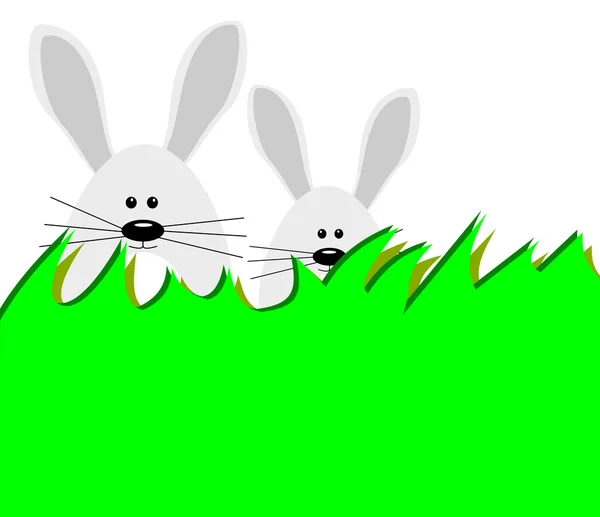 Счастливые пасхальные кролики — стоковое фото