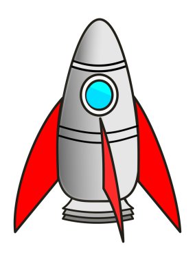 beyaz zemin üzerine roket