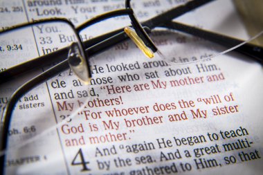 Bible text and glasses clipart
