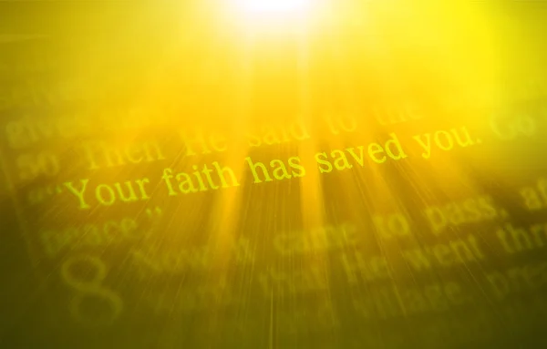 Bible text - YOUR FAITH HAS SAVED YOU — Stock Photo, Image