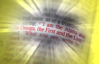 Bible text I am the Alpha and the Omega clipart