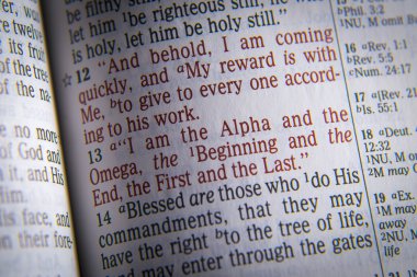 Bible text I am the Alpha and the Omega clipart
